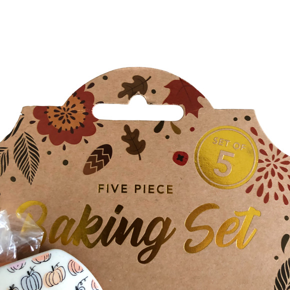 Envogue Pumpkin Kisses Set of 5 Baking Set - Baking Mat Spatulas Cookie Cutters - Picture 3 of 6